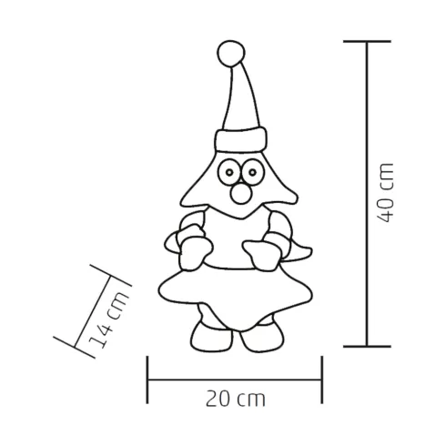 Éneklő, táncoló fenyő, 40 cm, szabadon beállítható karok, 3xAA (nem tartozék), HSO                    KDD39