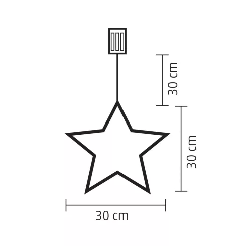 LED-es csillag ablakdísz, 115 LED (3xAA), HSO                                                         KID115