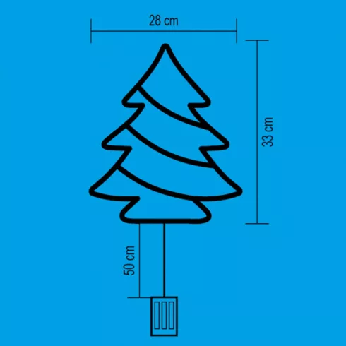 LED-es ablakdísz, fenyőfa, elemes, HSO                                                                KID502B/WW