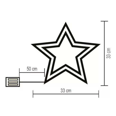 LED-es ablakdísz, csillag, elemes, színes, HSO                                                        KID503B/M