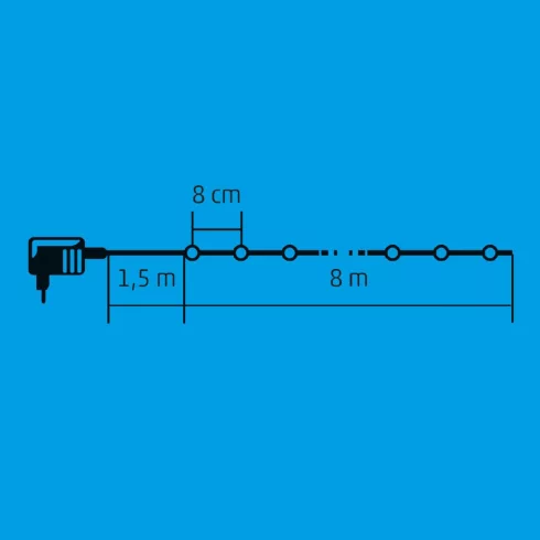 LED-es gömb fényfüzér, HSO                                                                            KII100B/M