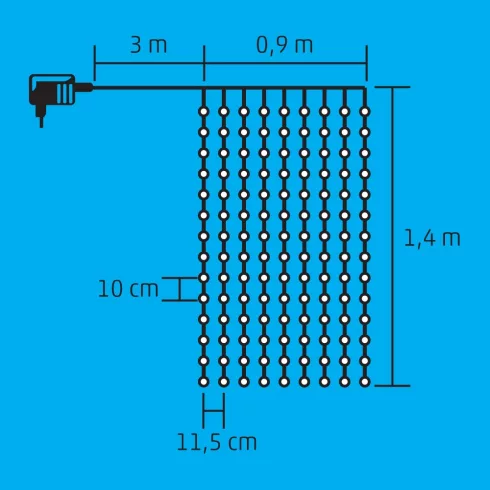 LED-es fényfüggöny, HSO                                                                               KIN126C/WH