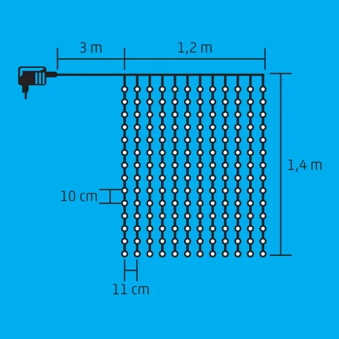 LED-es fényfüggöny, HSO                                                                               KIN168C/WH