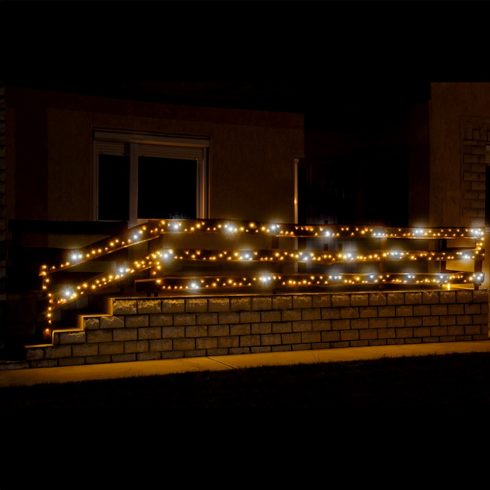 LED-es sziporkázó fényfüzér, meleg-/hidegfehér, 200 LED, kültéri, HSO                                 KKL200F/WH