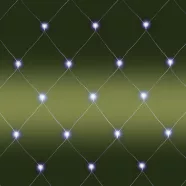   LED- es kültéri háló, 160 db hidegfehér LED, 2 x 1.5 m, zöld vezeték, 5 m tápvezeték, HSO             KLN160C/WH