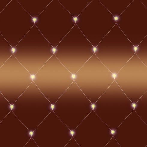 LED- es kültéri háló, 160 db melegfehér LED, 2 x 1.5 m, zöld vezeték, 5 m tápvezeték, HSO             KLN160C/WW