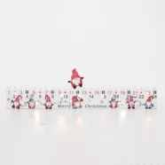   LED-es adventi naptár, 7db melegfehér LED, fa, elemes, 34x9cm, beltéri kivitel HSO                    KLW25