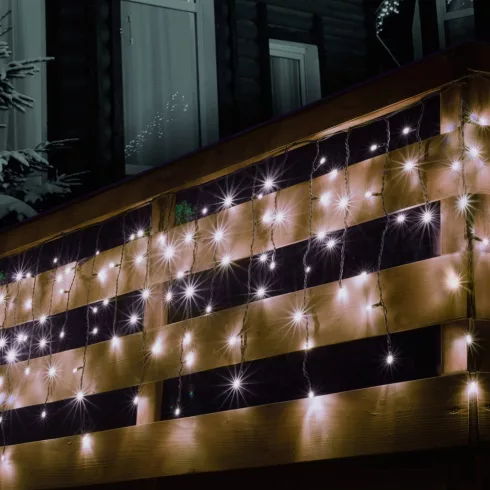 Sorolható fényfüggöny, 100LED, fehér, kültéri, HSO                                                    KSF100/WH
