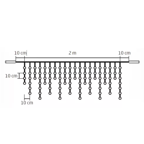 Sorolható fényfüggöny, 100LED, fehér, kültéri, HSO                                                    KSF100/WH