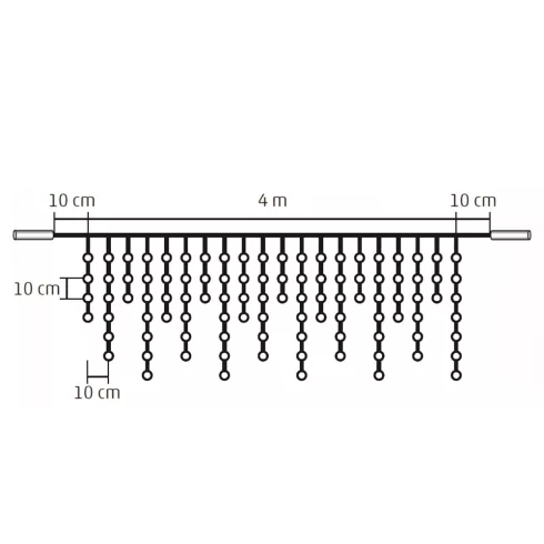 Sorolható fényfüggöny, 200LED, melegfehér, kültéri, HSO                                               KSF200/WW