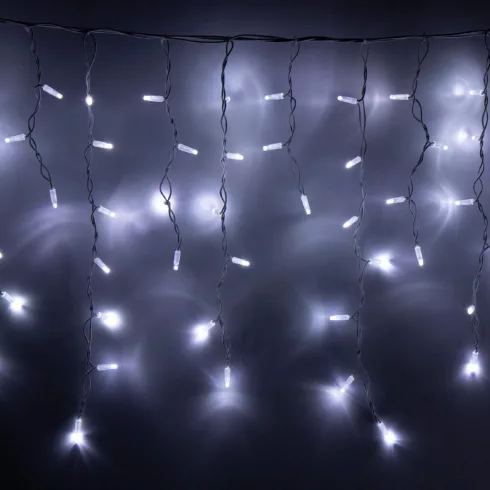 Sorolható LED-es fényfüggöny, 200db hidegfehér LED, 4 méter, kül- és beltéri kivitel HSO              KSFW200WH