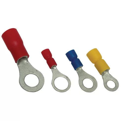 Szigetelt szemes saru, ónozott elektrolitréz, kék, 2,5mm2, M5, (d1=2,3mm, d2=5,3mm),PVC               KSZ5
