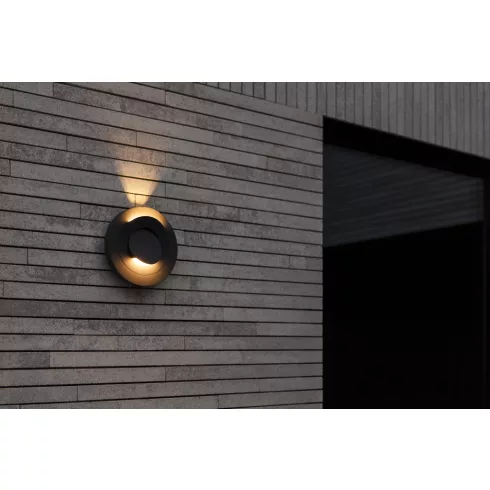 MOOV kültéri, fali lámpa, 1 fix/2 állítható fény, 7,8W, 3000K, 1300lm, IP54, sötétszürke              L5137701118