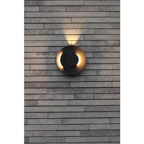 MOOV kültéri, fali lámpa, 1 fix/2 állítható fény, 7,8W, 3000K, 1300lm, IP54, sötétszürke              L5137701118