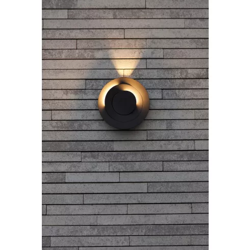 MOOV kültéri, fali lámpa, 1 fix/2 állítható fény, 7,8W, 3000K, 1300lm, IP54, sötétszürke              L5137701118