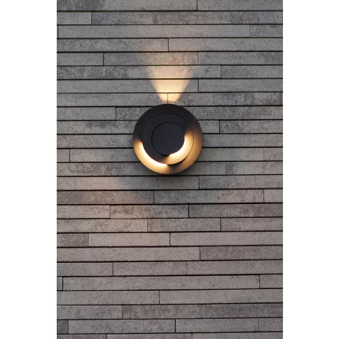 MOOV kültéri, fali lámpa, 1 fix/2 állítható fény, 7,8W, 3000K, 1300lm, IP54, sötétszürke              L5137701118