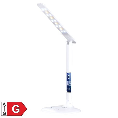 LED-es asztali lámpa órával, 5W, 400lm, 1xCR2032, HSO                                                 LA51