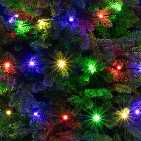 DOT LED-es fényfüzér, kül- és beltéri kivitel, 150 db színes LED, 15 m füzérhossz, HSO                LED158DM