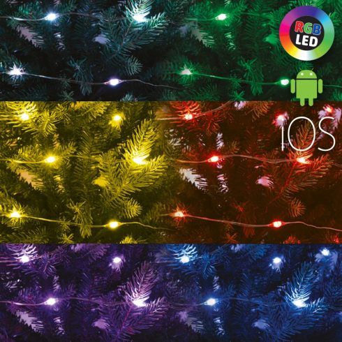 Micro LED-es SMART fényfüzér, RGB, 200 LED, HSO                                                       ML200RGBSMART