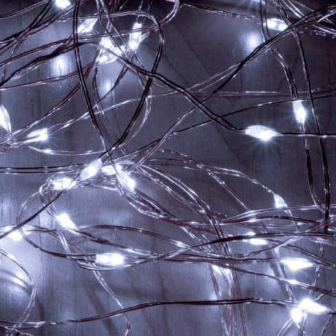 Micro LED-es fényfüzér-köteg,  10 füzér / 20 LED, hidegfehér, kültéri kivitel, HSO                    ML200/WH