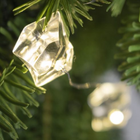 LED-es elemes fényfüzér, 20 LED, -kristály- díszek, HSO                                               ML21/WW
