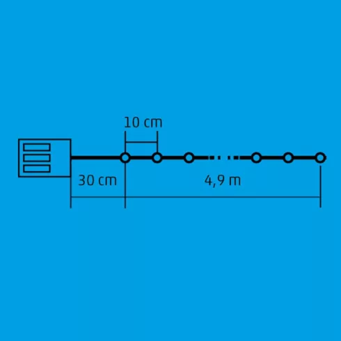 Micro LED fényfüzér, 50 melegfehér micro LED, HSO                                                     ML50/WW