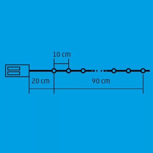 LED-es csillag mini fényfüzér, 10 melegfehér LED, HSO                                                 MLC10/CS