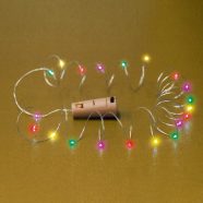   Micro LED-es elemes füzér, dugó alakú elemtartóval, színes, HSO                                       MLD20/M