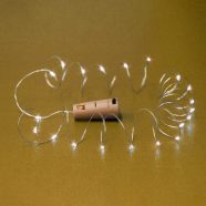   Micro LED-es elemes füzér, dugó alakú elemtartóval, melegfehér, HSO                                   MLD20/WW