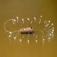   Micro LED-es elemes füzér, dugó alakú elemtartóval, melegfehér, HSO                                   MLD20/WW