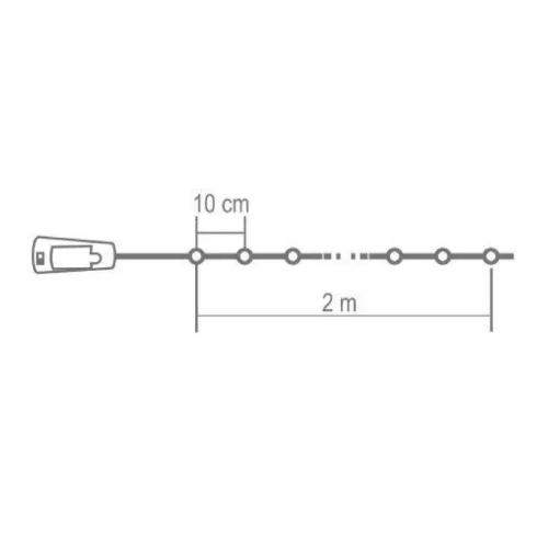 Micro LED-es elemes füzér, dugó alakú elemtartóval, melegfehér, HSO                                   MLD20/WW