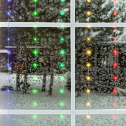 Micro LED-es fényfüggöny, smart, RGB, 240 LED/3x2,4m, USB csatlakozóval, távirányítóval, beltéri,HSO  MLF240RGBSMAR