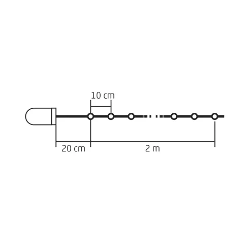 Mikro LED-es fényfüzér, 20 hidegfehér LED, 2m, 2xCR2032, HSO                                          MLF26/WH