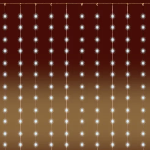 Micro LED-es fényfüggöny, 20 füzér / 20 LED, melegfehér, kültéri kivitel, HSO                         MLF400/WW