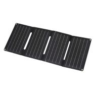   Hordozható napelemes USB töltő, 20W, USB-A+USB-C+DC, PD töltés, LED töltésjelző, karabinerekkel, HSO  MSC20W