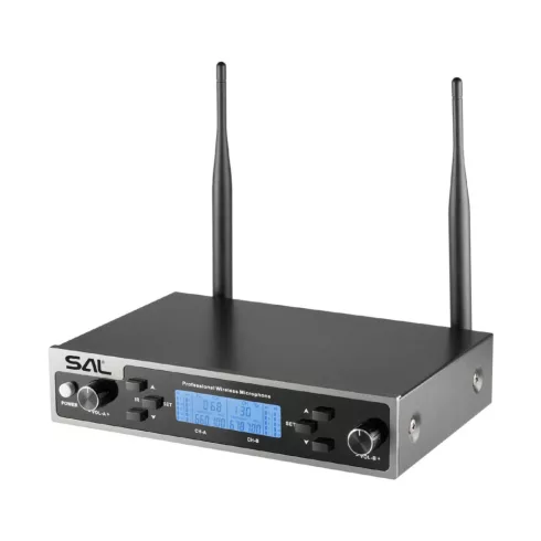 SAL vezeték nélküli mikrofon szett, kb.50m hatótáv,automatikus párosítás, 2x100 UHF csatorna, HSO     MVN610