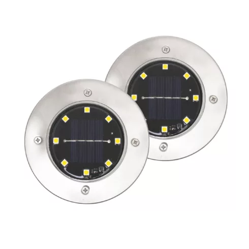 Napelemes kerti lámpa szett (2db), 8db LED, 200 mAh akkumulátor, acél és műanyag, leszúrható, HSO     MX626WW