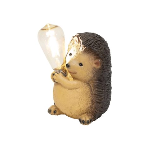 Napelemes kerti lámpa, süni villanykörtével, 1db filament LED, 300 mAh akkumulátor, műgyanta, HSO     MX649S