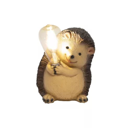Napelemes kerti lámpa, süni villanykörtével, 1db filament LED, 300 mAh akkumulátor, műgyanta, HSO     MX649S