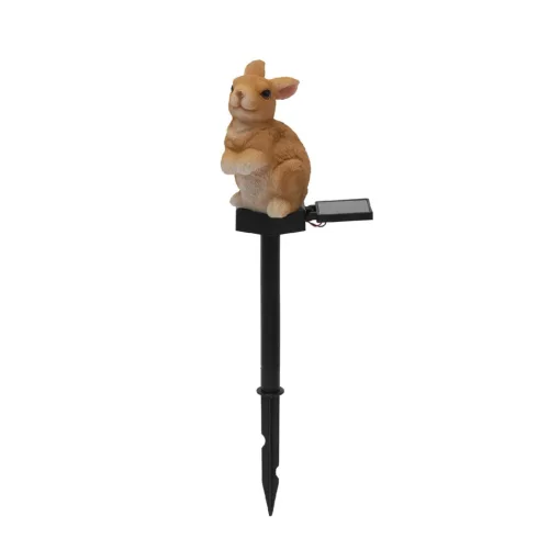 Napelemes kerti nyúl lámpa, 1 db melegfehér LED, 300 mAh akkumulátor, műgyanta, leszúrható, HSO       MX671N