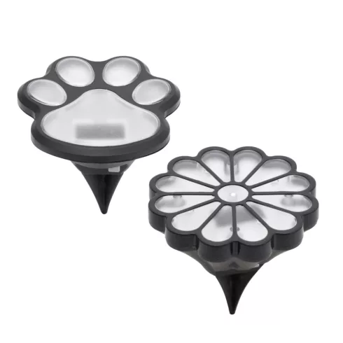 Napelemes kerti lámpa, tappancs/virág, 1db melegfehér LED, beépített akku 40mAh, 12db/display, HSO    MX674