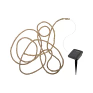   Napelemes fényfüzér kötélen, 52db melegfehér LED, 2 üzemmód, 5m hosszú, cserélhető akku 300mAh, HSO   MXROPE