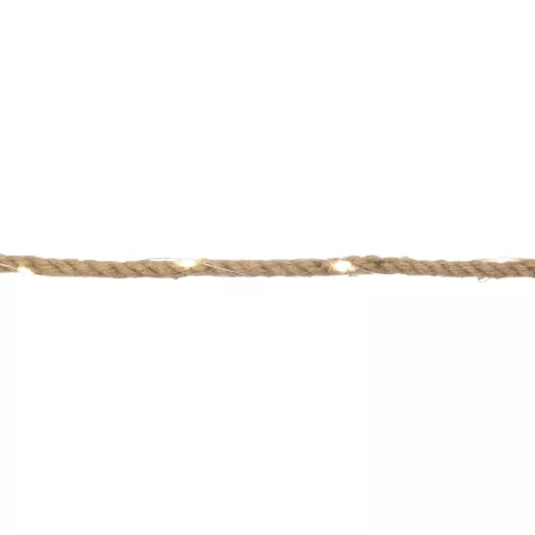 Napelemes fényfüzér kötélen, 52db melegfehér LED, 2 üzemmód, 5m hosszú, cserélhető akku 300mAh, HSO   MXROPE