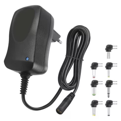 Univerzális töltőadapter 600mA, DC csatlakozókészlet, 100-240 V, 50/60 Hz, 1,8 m kábel, LED jelzés    N3110N