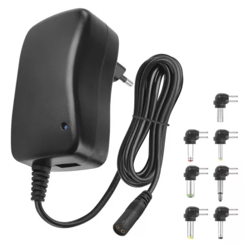EMOS Univerzális töltőadapter 2250mA, USB, DC csatlakozókészlet, 100-240 V, 50/60 Hz, 1,8 m kábel, L  N3113N