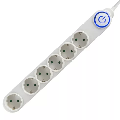 Talpkapcsolós elosztó világító kapcsolóval, HSO                                                       NV06TK/WH