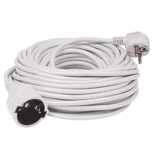 Hosszabbító 30m 3x1,5mm2 fehér színű vezetékkel, HSO                                                  NV2-30/WH/1,5