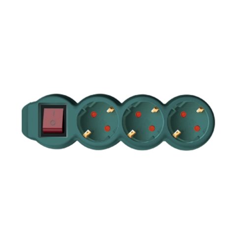 3as elosztó kapcs 5m, 3x1,5mm2, zöld, HSO                                                             NV3K-5/GR/1,5