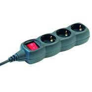   3-as elosztó kapcsolóval, 1,5m, fekete, HSO                                                           NV3K/BK