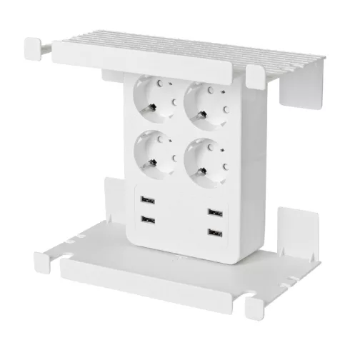 Fali elosztó, 4 USB aljzat, 4 földelt aljzat, tálcákkal, HSO                                          NV41USB